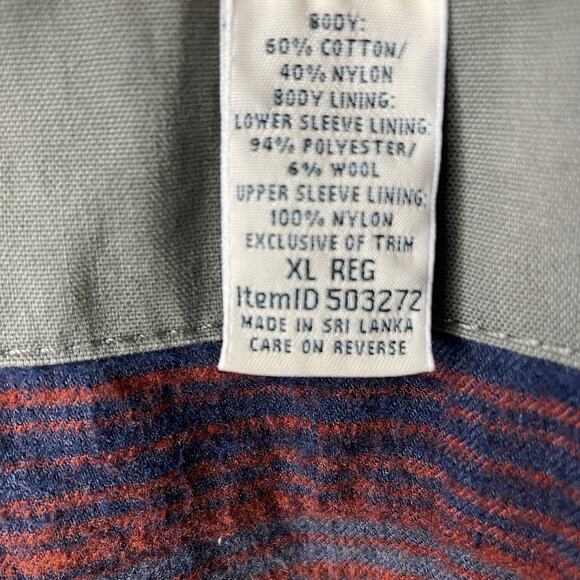 VTG LL Bean Khaki Fireside Field Jacket Barn Chore Coat Flannel Lined Women XL - Picture 14 of 16